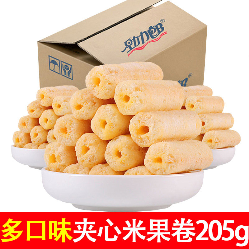 夹心米果卷米饼整箱散装粗粮饼干早餐食品膨化零食小吃糙米卷批发