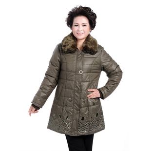 红旺吾爱大码妈妈装棉衣加厚外套中老年女装冬装保暖棉服奶奶棉袄