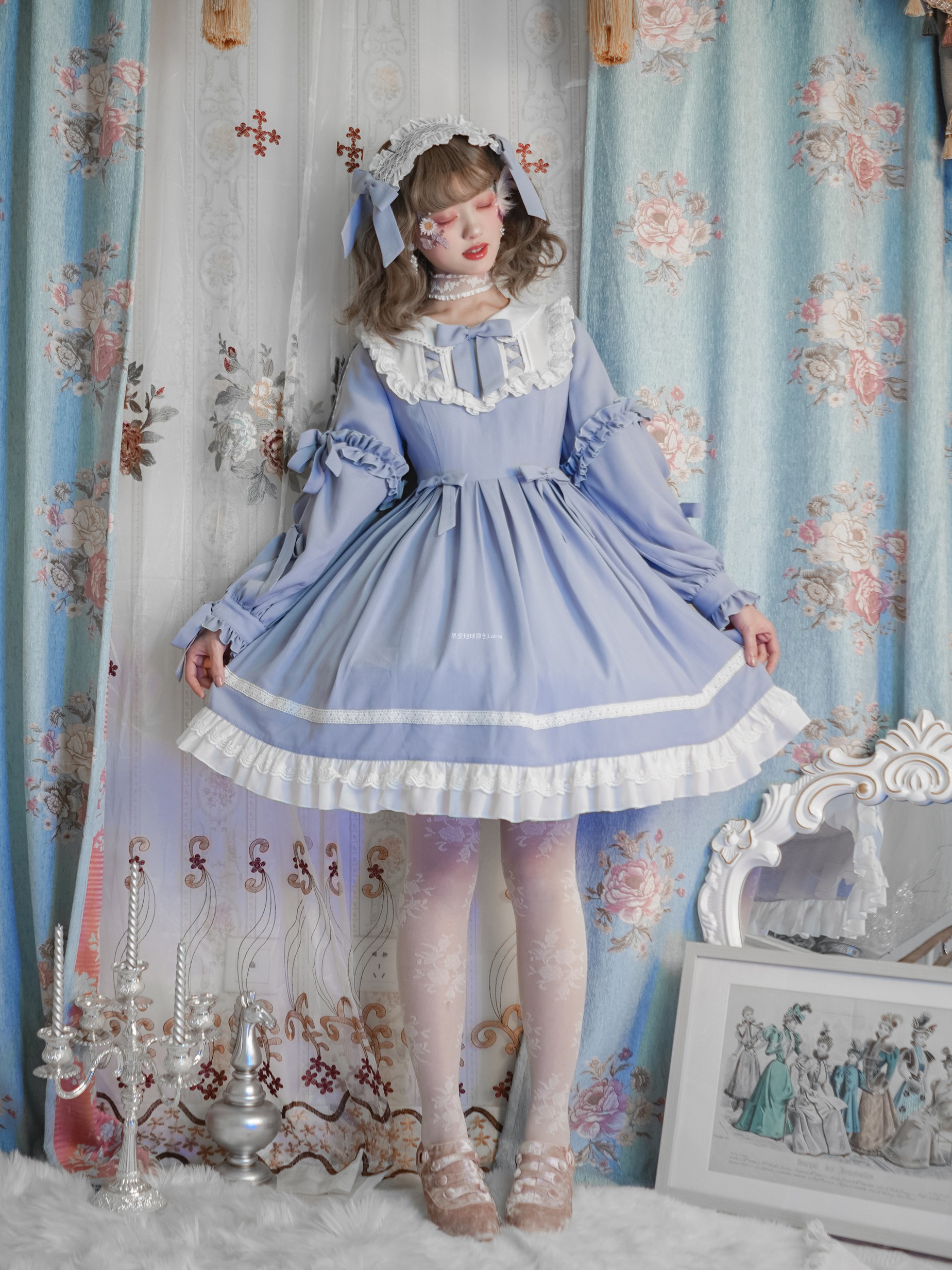 【岚色记忆】早安地球lolita classical 优雅日常op 现货包邮|ruв категории плесень играть/Аниме/вокруг/cos/настольные игры, вторичный элемент Лолита, Лолита/мягкая одежда/переплет - от Buy2taobao.com для оказания профессиональной услуги покупки агента Taobao