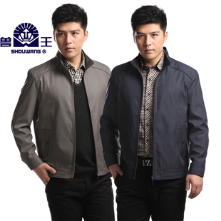  ??薄款直筒型 夹克丝光立领拉链门襟商务休闲男装 新品