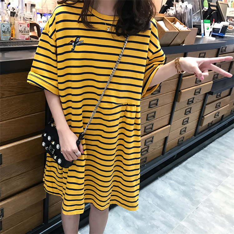 孕婦夏裝T恤純棉胖mm時尚款條紋短袖上衣中長款大碼孕婦裝連衣裙在類目 孕婦裝/孕產婦用品/營養, 孕婦裝, 連衣裙中 - 來自Buy2taobao.com提供專業的淘寶代購服務