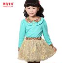 米奇丁当童装女童2013春装新款儿童长袖T恤公主碎花短裙子2件套装 米奇丁当童装女童2013春装新款儿童长袖T恤公主碎花短裙子2件套装
