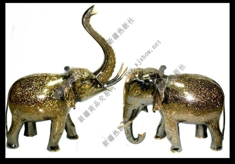 庆特价 巴基斯坦铜器 28寸富贵大象 彩点动物 
