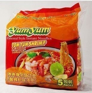  泰式养养牌冬阴功面 进口食品 方便面5连包装 酸辣虾味海鲜泡面