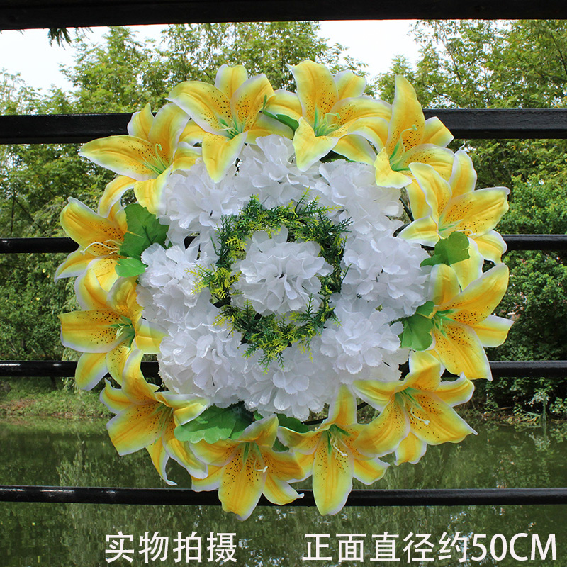 Artificial Flower Chrysanthemum Wreath Silk flower Easter Lily Vine Artificial flower Grave Shangfen Cheap Sacrifice Decorative flowersin the Flower delivery/Flowers simulation/Plants gardening , Memorial/Dianyi with flowers category - from Buy2taobao.com to provide professional Taobao agent buy service