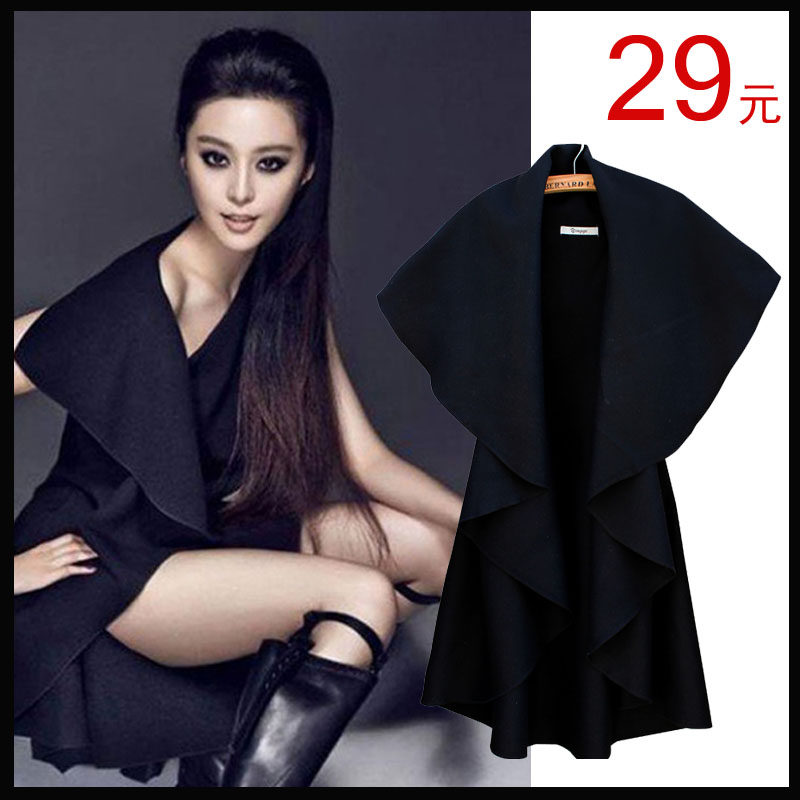 2013 new spring European temperament Barret sleeveless loose cloak Cape shawl coat plus size vest coat