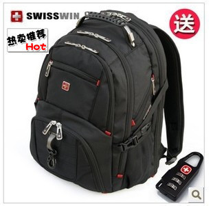  正品包邮瑞士军刀背包商务经典电脑包双肩包男女旅游潮包SW8112