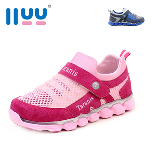  泰兰尼斯儿童运动鞋 男女童网面透气跑步鞋 夏款 牛皮镂空鞋