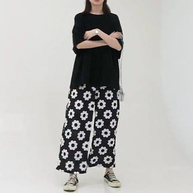 金大班曼罗2019夏季新款韩版复古清新T恤阔腿裤子两件套装女学生|ruв категории Женская одежда, костюм/студенты школьную форму/обмундирования, модный костюм - от Buy2taobao.com для оказания профессиональной услуги покупки агента Taobao