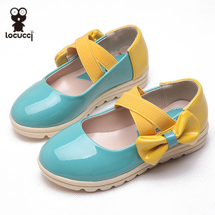 韩版夏季儿童pu皮松糕鞋 时尚童鞋女蝴蝶结公主鞋 女童皮鞋