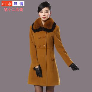  品牌冬羊绒大衣正品新款大码清仓羊绒大衣女狐狸毛领毛呢外套