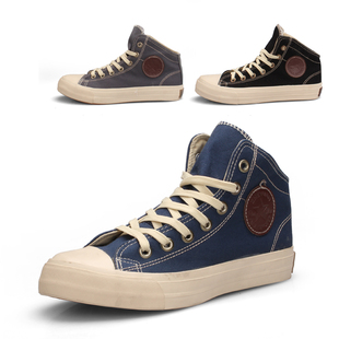  新品帆布鞋男鞋 韩版日常休闲鞋布鞋子 牛筋底高帮平底板鞋男