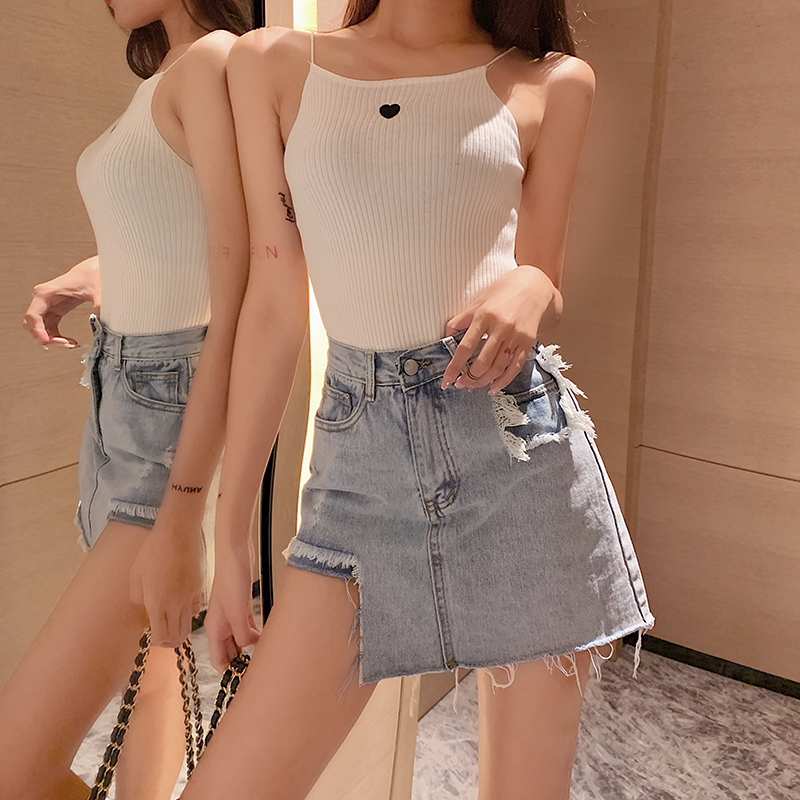 2019 summer new pattern Paige skirt Short skirt Irregular Torn edge tassels cowboy skirt Culotte Women's wearin the Women's clothing/Boutique , Skirts category - from Buy2taobao.com to provide professional Taobao agent buy service