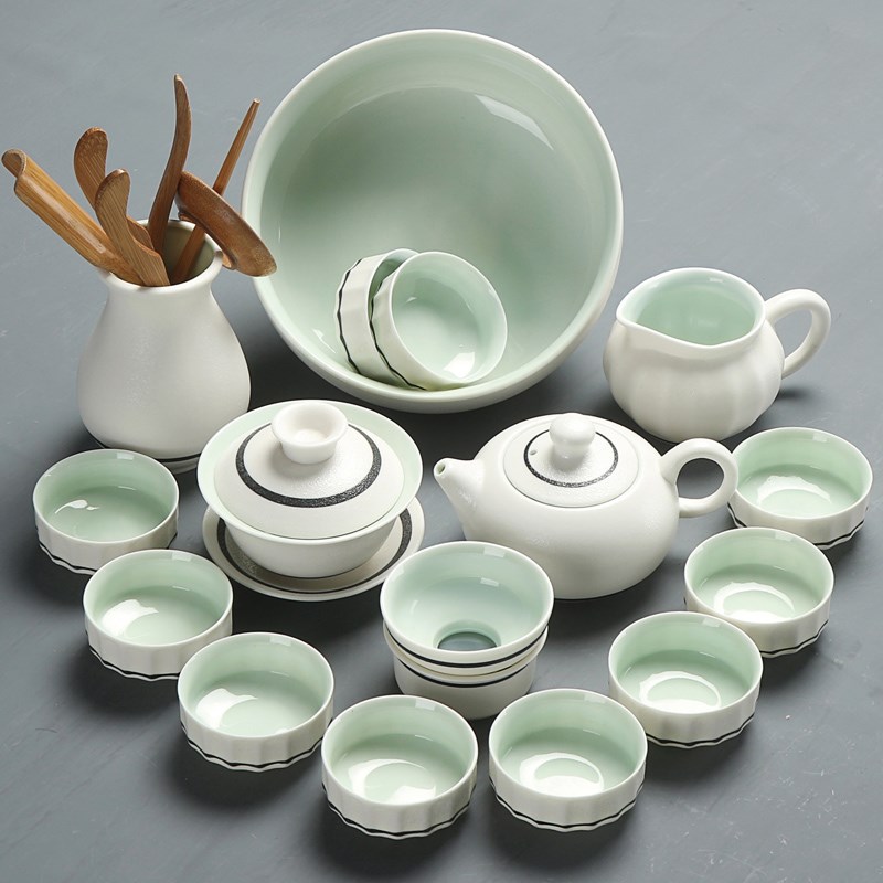 茶壶盖碗茶海茶杯茶洗茶道家用雪白青瓷陶瓷茶具套装整套功夫茶具在类目 餐饮具, 茶具, 功夫茶具中 - 来自Buy2taobao.com提供专业的淘宝代购服务