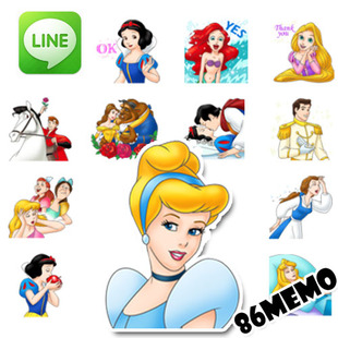 LINE台湾日本限定app连我贴图Disney Princes