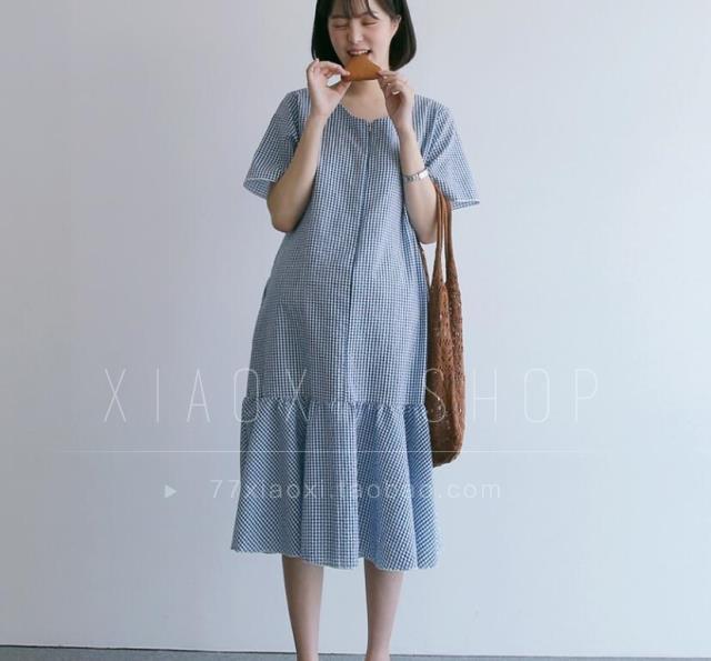 the republic of korea Agency purchase maternity dress 2019 Thin section fashion lattice Lotus leaf invisible zipper lactation pregnant woman Dressin the Maternity/Maternal supplies/Nutrition , Maternity , Dress category - from Buy2taobao.com to provide professional Taobao agent buy service