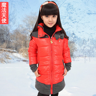  童装女童冬装新款棉衣 宝宝儿童装中大童长款棉袄棉服厚外套