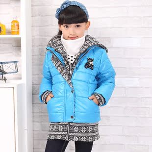  旗舰店童装女童冬装棉衣儿童中长款棉袄棉服外套装宝宝衣服