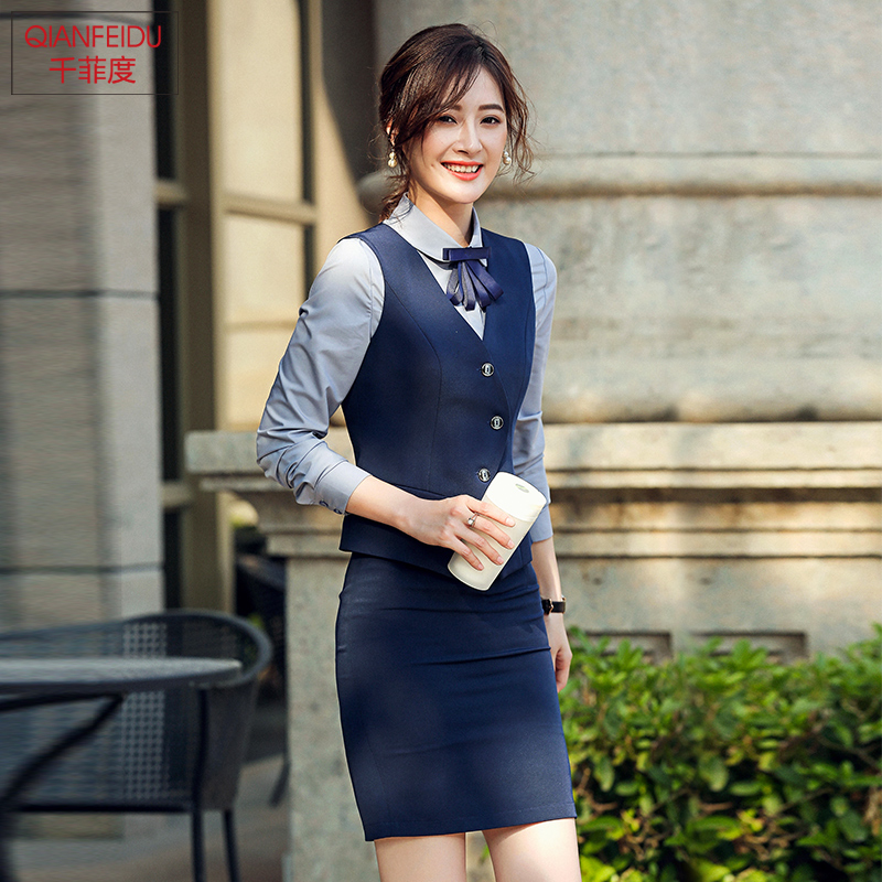 Business Suits Women's wear Vest suit 2019 new pattern fashion Business Formal Three-piece Suite Bank work clothes coverallin the Women's clothing/Boutique , Set/Student uniforms/Work uniforms , Career skirt suits category - from Buy2taobao.com to provide professional Taobao agent buy service