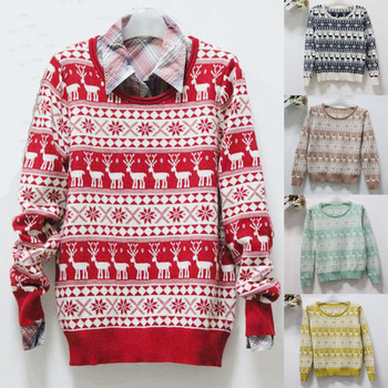 <em>毛衣搭配</em>_秋装<em>条纹</em>套头针织衫<em>圆领</em>宽松学院风