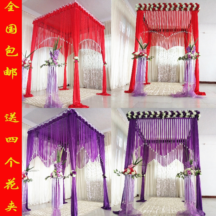 包郵新款婚慶絲帶亭方亭婚禮儀式亭架子四角亭喜廳公主亭婚禮圓亭在類目 節慶用品/禮品, 節慶布藝用品中 - 來自Buy2taobao.com提供專業的淘寶代購服務