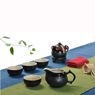  特价礼瓷茶具 鹿宝釉 黑陶瓷茶具套装 特色茶具陶瓷套装高档礼盒