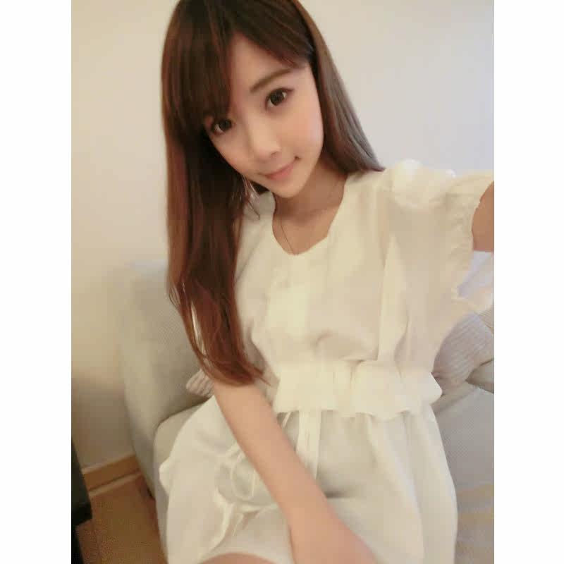 奈凡卡包邮女装2013夏装韩版潮小清新蝙蝠袖连衣裙长款宽松上衣