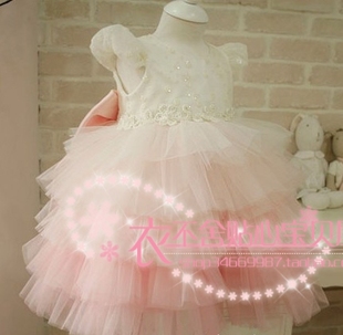 新款精品高档花童裙公主裙儿童礼服裙蕾丝绣花