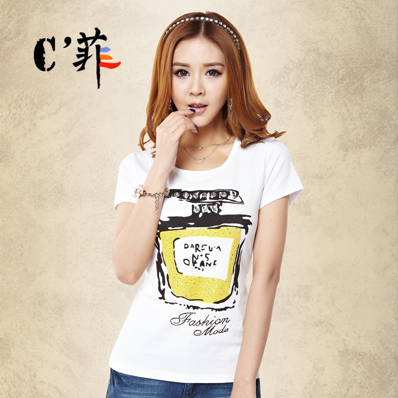 韩版修身百搭圆领香水...