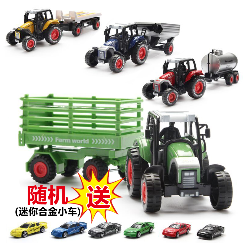 儿童玩具拖拉机回力车合金玩具车 仿真工程合金车模型 儿童玩具车