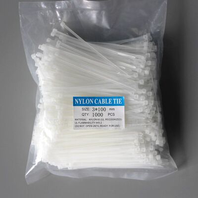 尼龙扎带尼龙3*100塑料 透明束线带 线扣  穿孔不费力 足数1000条