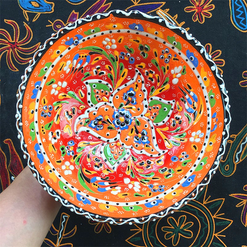 Turkey ceramics Decorative bowls Imported Hand drawn 12cm15cm20cm25cm30cm Fine flaw Salad bowlin the Home accessories , Decorative items , Decorative bowls category - from Buy2taobao.com to provide professional Taobao agent buy service