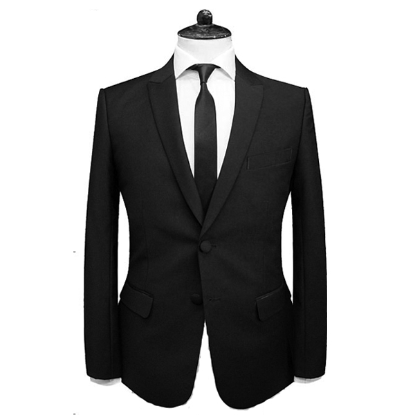 新款韩版量身定做男士特价西服黑色羊毛羊绒双包扣双开叉西服套装