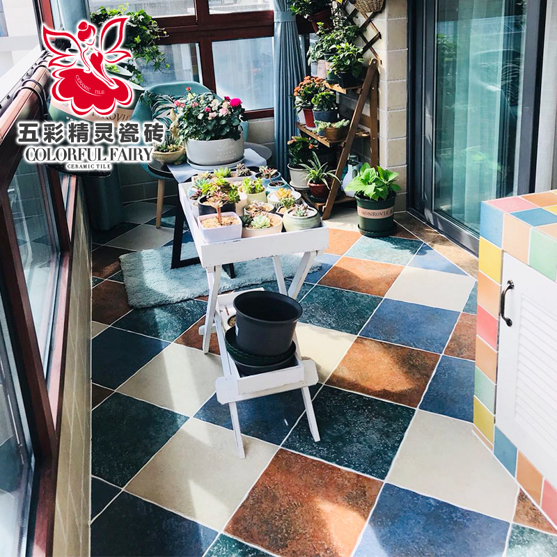 新款五彩精灵仿古砖地砖异型砖 清新田园 客厅户外卫生间阳台瓷砖|ruв категории награду материалов, керамическая плитка, старинного кирпича (включая культуры камень) - от Buy2taobao.com для оказания профессиональной услуги покупки агента Taobao