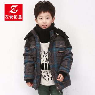  【天猫年货】童装新品冬装棉服 儿童格子棉衣 男童棉袄外套