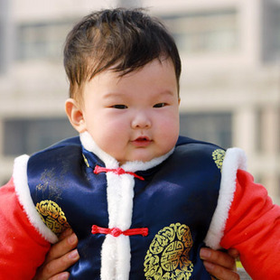  马夹喜庆婴幼儿童满月服周岁服婴儿唐装男龙宝宝周岁唐装马甲保暖