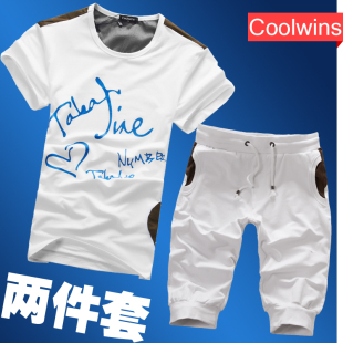  coolwins夏装情侣T恤 韩版个性短袖T恤 男装 3D印花创意男t桖