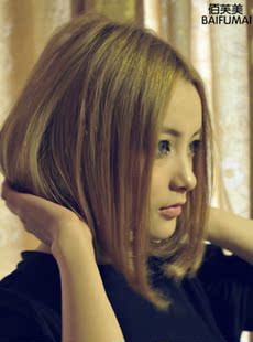 佰芙美中分短假发中分短发梨花 <em>中长发</em>发套 短