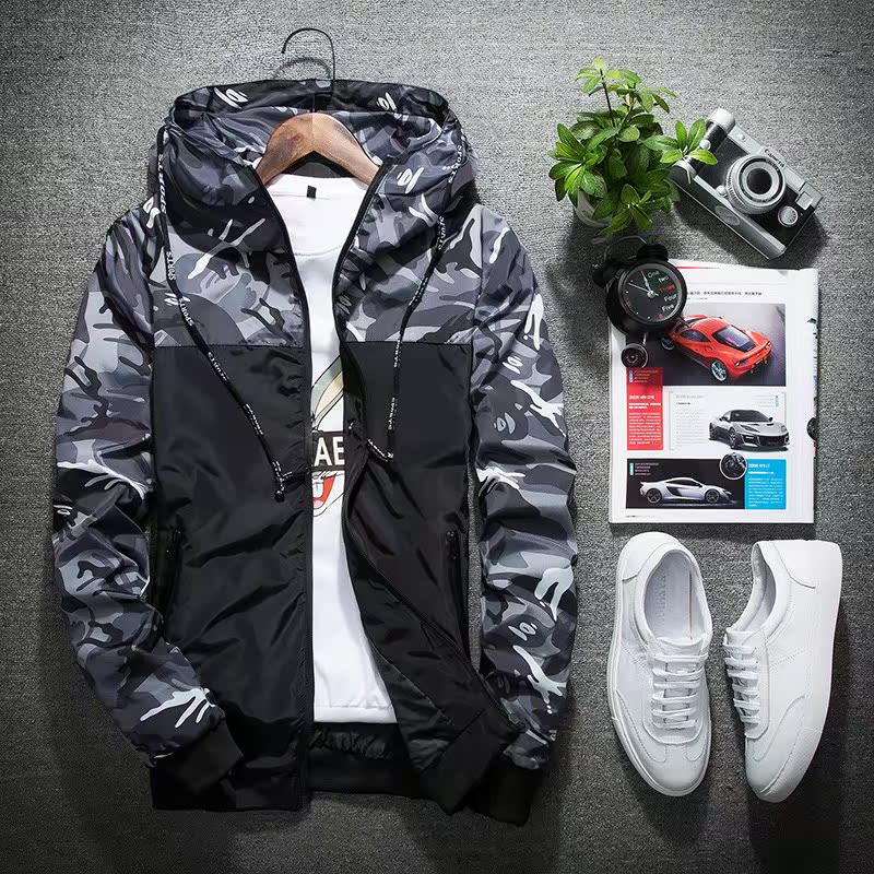 Camouflage coat Teenagers Korean Edition Hooded Cheaters motion Thin section Spring coat Assault clothes men's wearin the Men's clothing, Windbreaker category - from Buy2taobao.com to provide professional Taobao agent buy service