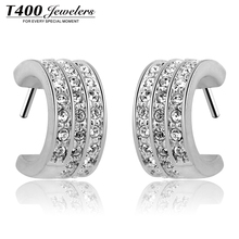 T400 Genuine Austrian crystal earrings earrings female Korean decorative jewelry gift Crescent Bay