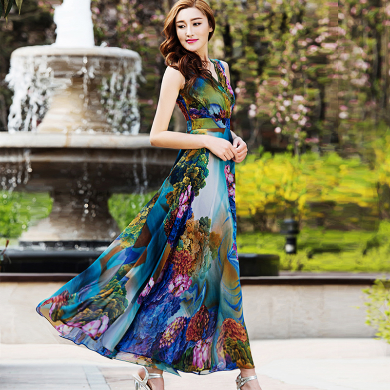 Summer dress Dress 2019V Show thin Bohemia skirt temperament Self cultivation Super long Fairy skirtin the Women's clothing/Boutique , Dress category - from Buy2taobao.com to provide professional Taobao agent buy service