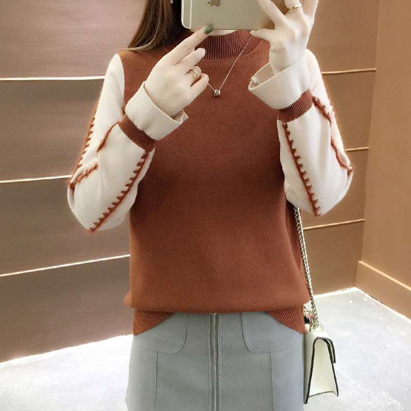 秋冬女装2018新款韩版小清新毛衣女甜美针织衫百搭半高领打底衫潮|msdalam kategori Butik wanita / wanita, sweater - dari Buy2taobao.com untuk memberikan perkhidmatan ejen Taobao profesional membeli