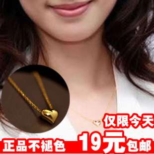  正品特惠 项链女呛口小辣椒短款锁骨爱心项链韩国镀14K玫瑰金项链