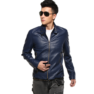  新款特价男式短款皮衣韩版休闲立领水洗皮外套个性修身皮衣男促销