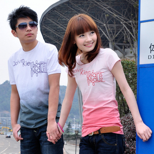  夏装春款韩版男女士短袖t恤打底衫男莫代尔小衫情侣装 情侣衫