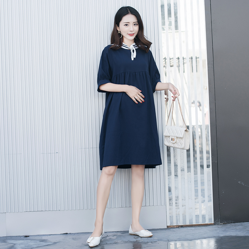 拼出完美 孕妇夏装连衣裙中长款 2019新款潮妈大码海军风纯棉夏裙在类目 孕妇装/孕产妇用品/营养, 孕妇装, 连衣裙中 - 来自Buy2taobao.com提供专业的淘宝代购服务