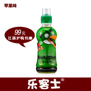  韩国进口 宝宝爱喝 益人愤怒的小鸟果味饮料（苹果味）240ml