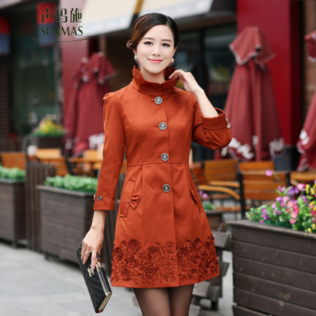 天猫哥弟声玛施正品女装 中年女式风衣外套春