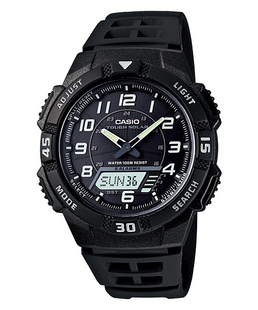  正品CASIO卡西欧 光能双显多功能手表 通用男表 AQ-S800W-1B