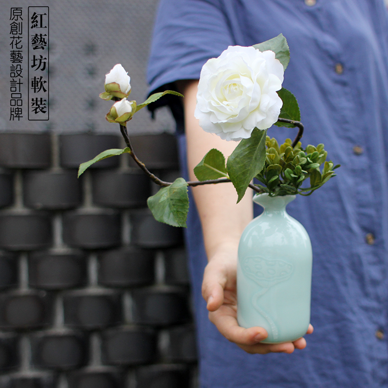 Taiwan Original Decoration Chinese style Camellia simulation Flower art suit Home Furnishing Tea ornament Artificial flowerin the Home accessories , Vase/Flower/Artificial flowers/Imitation jewelry , Artificial flowers/Artificial flower category - from Buy2taobao.com to provide professional Taobao agent buy service